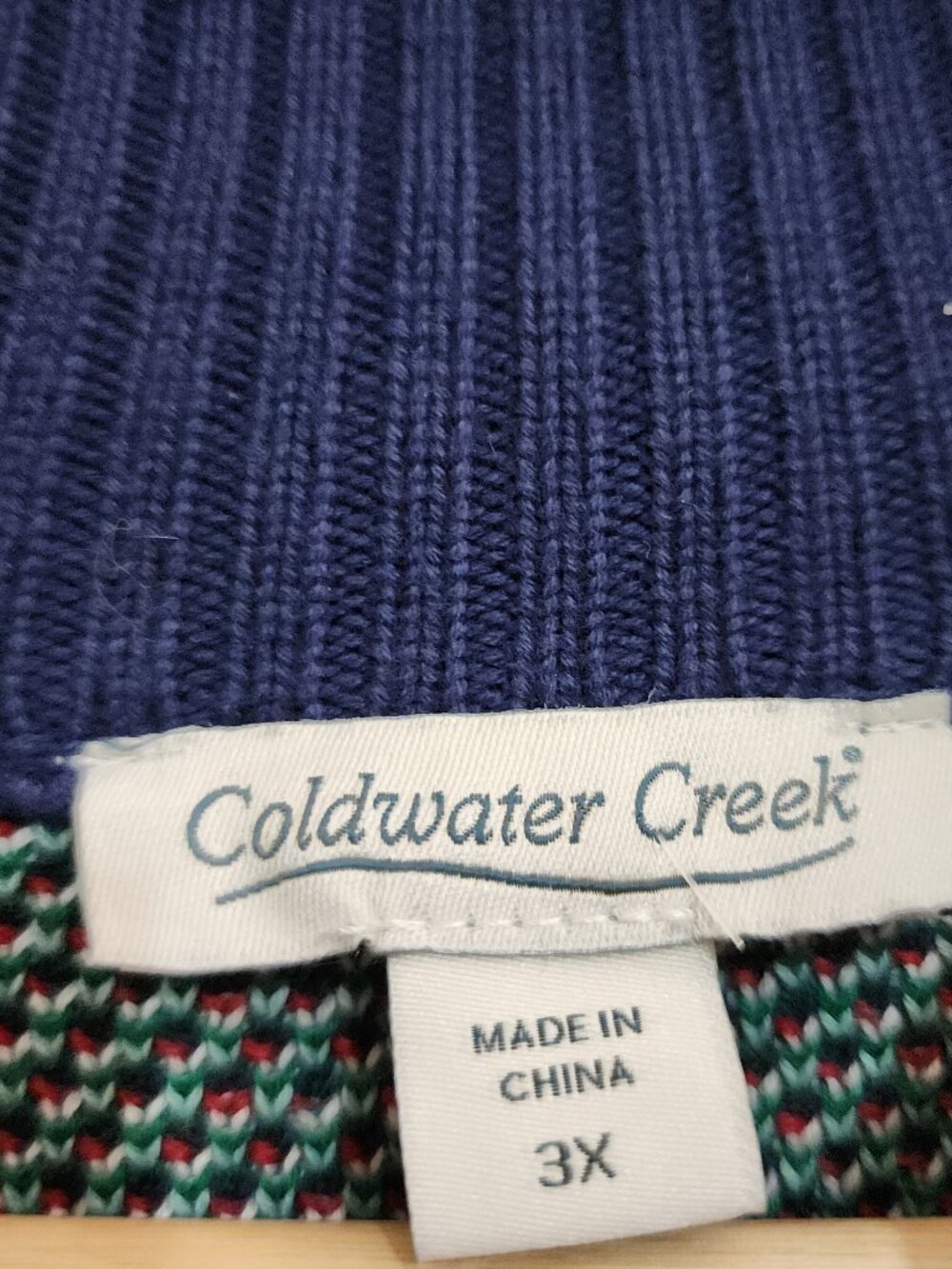 Coldwater Creek Women's Plus Size Scenic Holiday Christmas Zip Up Sweater 3X - Picture 11 of 14